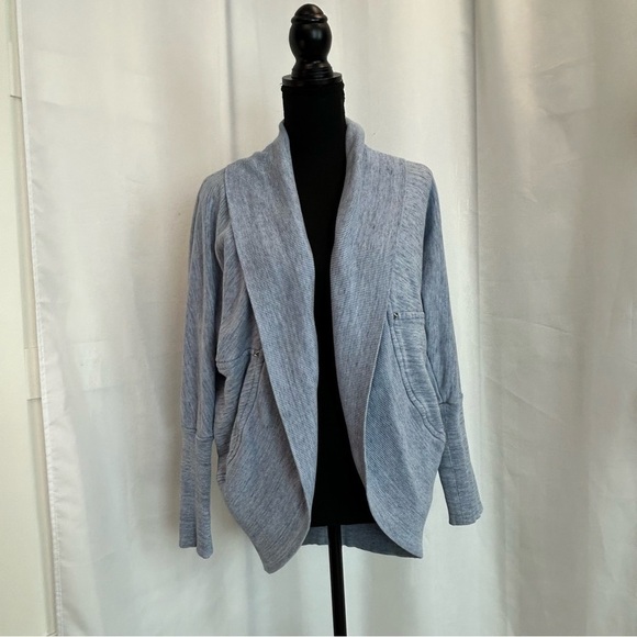 ARITZIA Wilfred Diderot Cocoon blue open front circle cardigan Sz S - Picture 9 of 9